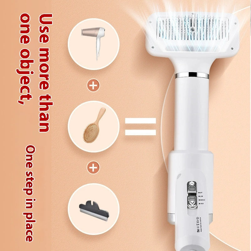 Professional Pet Blow Comb with Detachable Heads – Multi-Gear Adjustable & Low-Noise Grooming