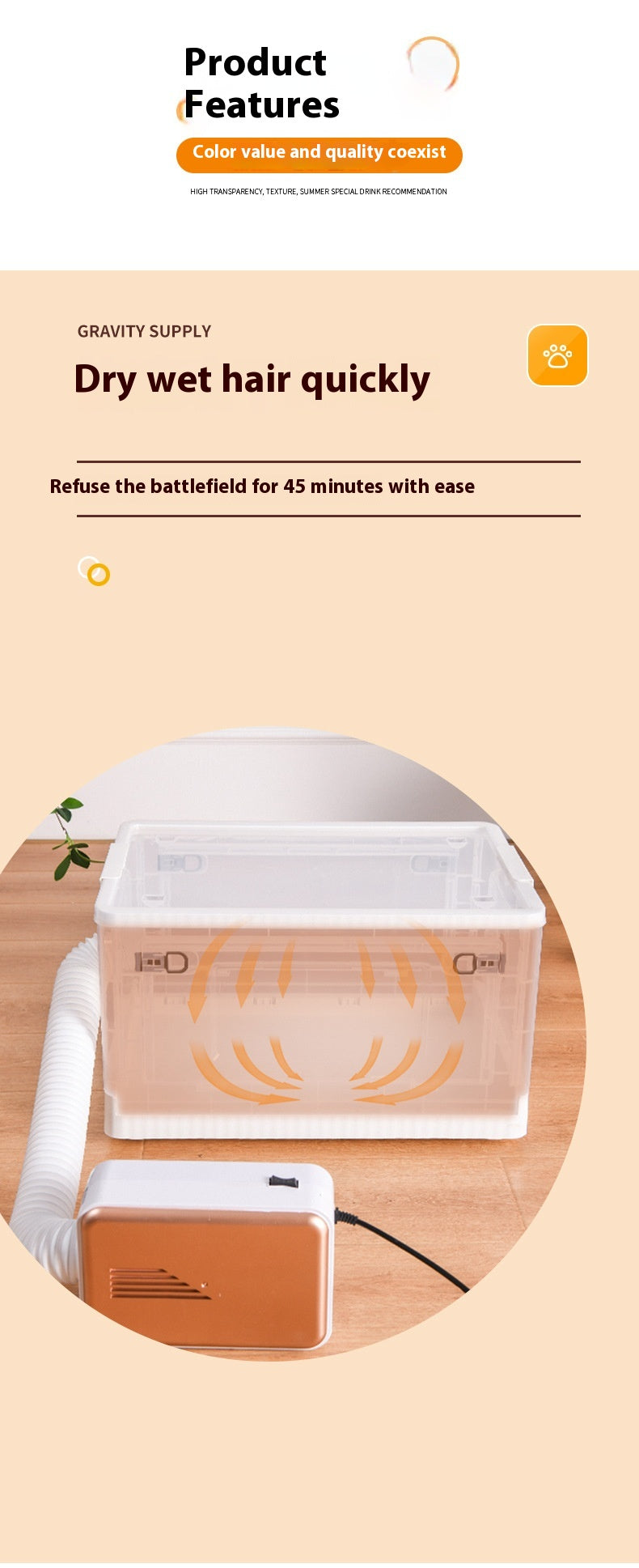 FURGENT Pet Drying Box – Transparent SPA-Grade Grooming Station