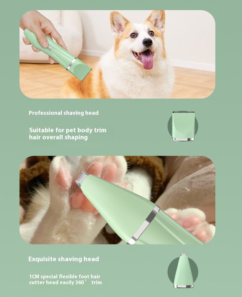 4-in-1 Professional Pet Grooming Trimmer with Ceramic & Stainless Steel Blades – Quiet & Waterproof for Dogs and Cats
