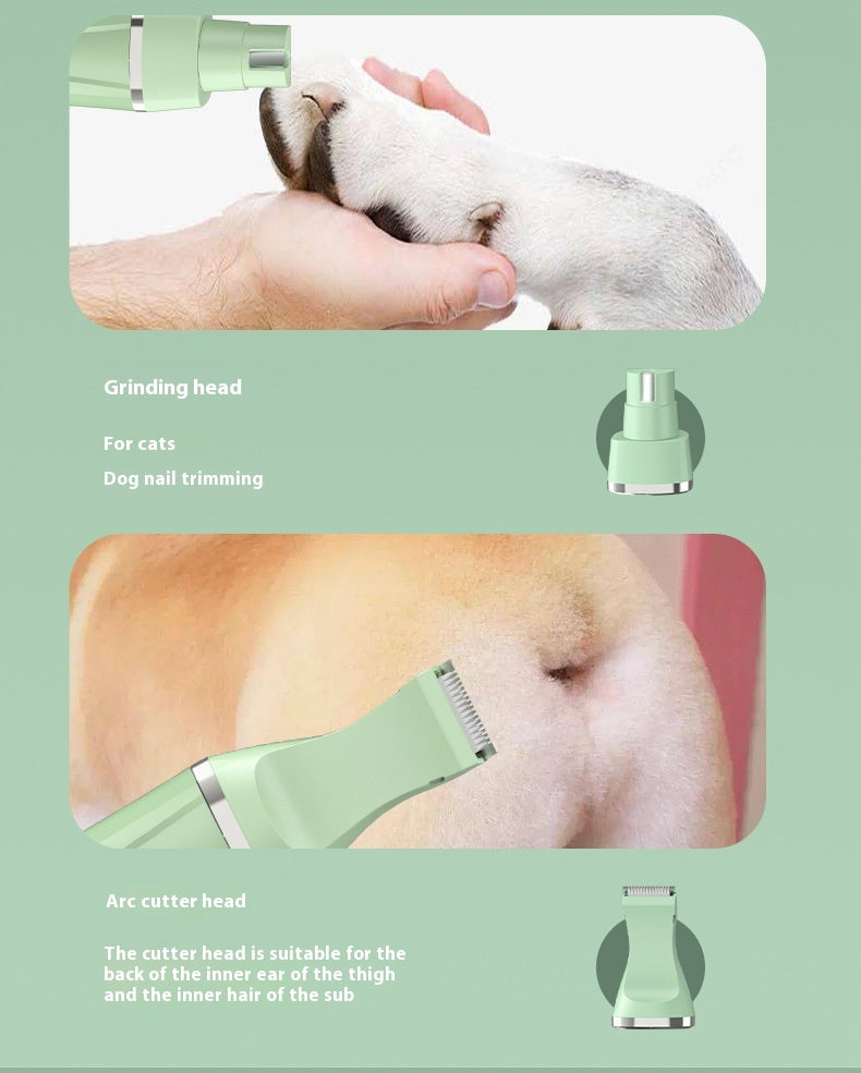 4-in-1 Professional Pet Grooming Trimmer with Ceramic & Stainless Steel Blades – Quiet & Waterproof for Dogs and Cats