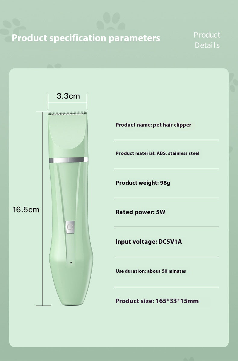 4-in-1 Professional Pet Grooming Trimmer with Ceramic & Stainless Steel Blades – Quiet & Waterproof for Dogs and Cats