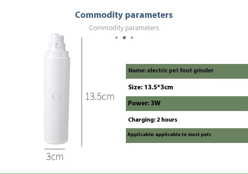 Electric Pet Nail Grinder with LED Blood Line Detection & 3-Speed Modes – Safe for All Pets