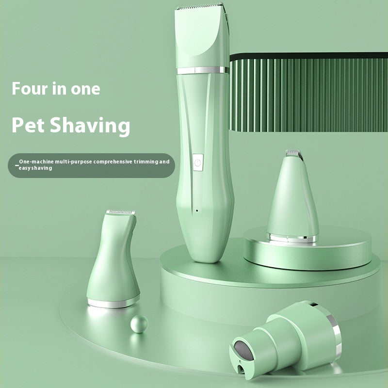 4-in-1 Professional Pet Grooming Trimmer with Ceramic & Stainless Steel Blades – Quiet & Waterproof for Dogs and Cats