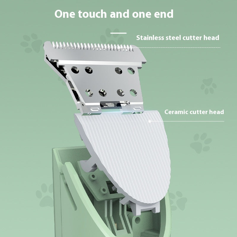 4-in-1 Professional Pet Grooming Trimmer with Ceramic & Stainless Steel Blades – Quiet & Waterproof for Dogs and Cats