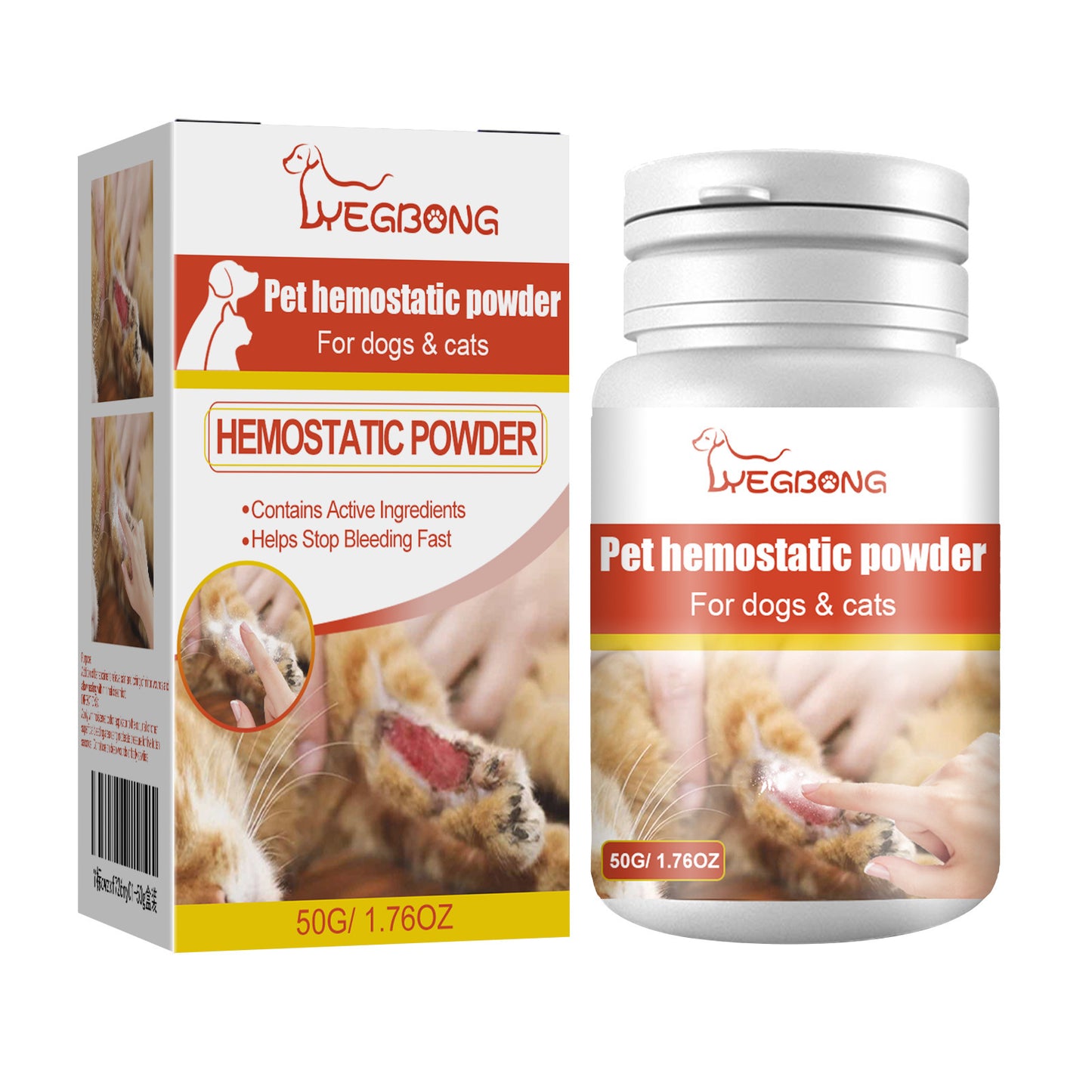Pet Hemostatic Powder with Active Ingredients – Fast Bleeding Control for Dogs & Cats