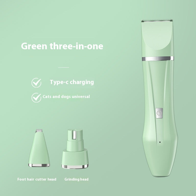 4-in-1 Professional Pet Grooming Trimmer with Ceramic & Stainless Steel Blades – Quiet & Waterproof for Dogs and Cats