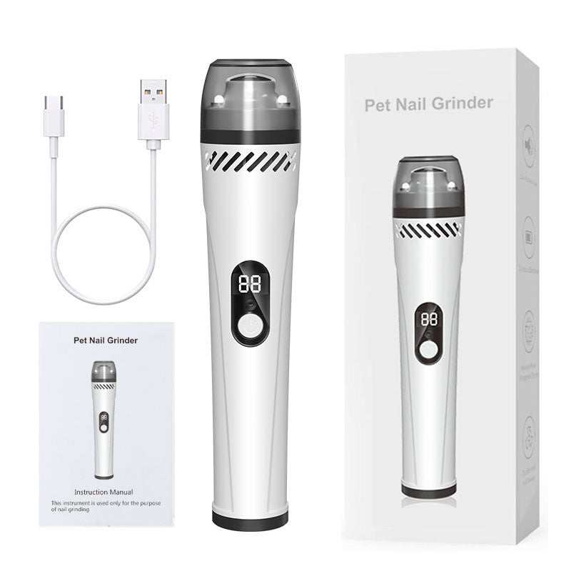 3-Speed LED Pet Nail Grinder with Diamond Head & Dust Collection – Quiet and Safe for All Pets