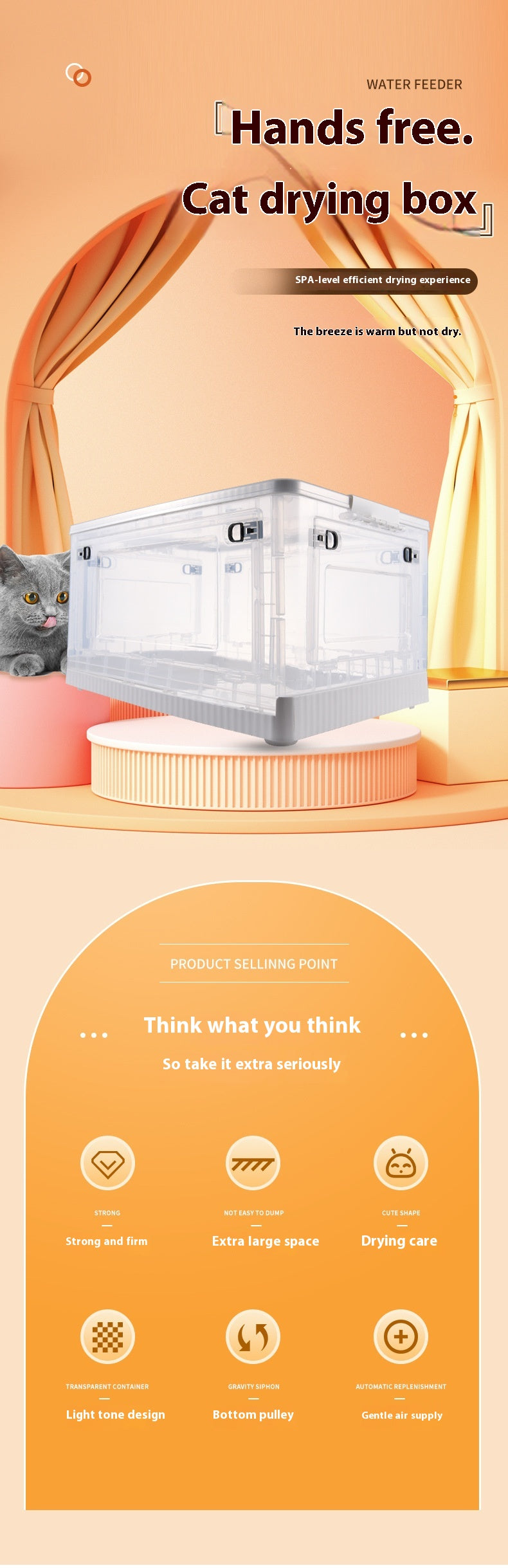 FURGENT Pet Drying Box – Transparent SPA-Grade Grooming Station